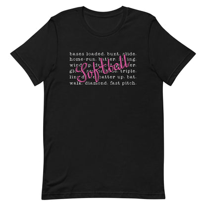 Softball Words | Adult T-Shirt