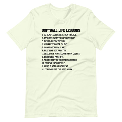 Softball Life Lessons | Adult T-Shirt