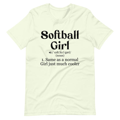 Softball Girl Definition | Adult T-Shirt