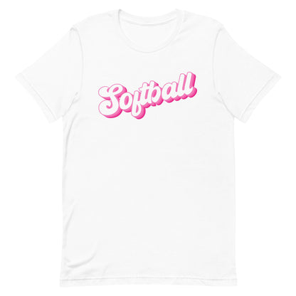 Softball Groovy Pink | Adult T-Shirt